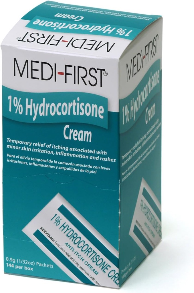 Hydrokortison Anti-Itch Cream Packets for førstehjelp og nødsett, 144 pakke