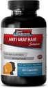 Eliminere Grå Hår - Anti Grå Hår Naturlig Formel for menn og kvinner - Biotin Supplement - Anti Grå Hår Supplement, Herbal Grå Hår Reversal, Reverse Grå Hår Formørkelse Supplement, 1B 60 Caps
