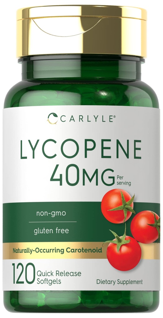Carlyle Lycopen 40mg | 120 Softgels | naturlig forekommende karotenoid | Ikke-GMO & Glutenfri Supplement