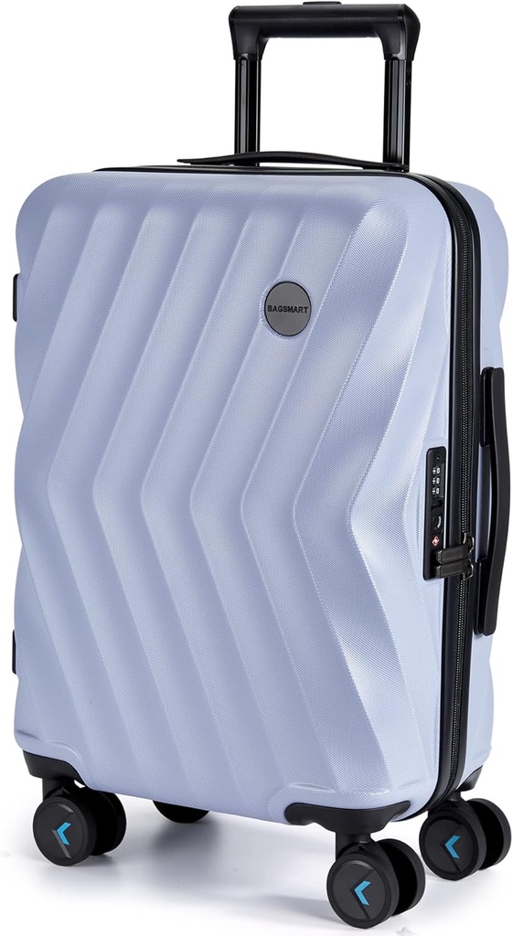 BAGSMART bære på bagasje 22x14x9 Airline godkjent, PC Hardside Suitcase, 20 tommers barriere med spinnhjul, reise bagasje lettvektsrulling tilbehør for menn kvinner (Purple)