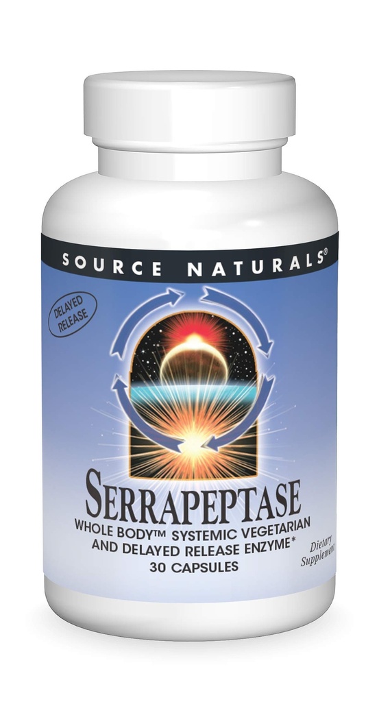 Kilde Naturals Serrapeptase - forsinket release Enzyme - 30 vegetariske kapsler