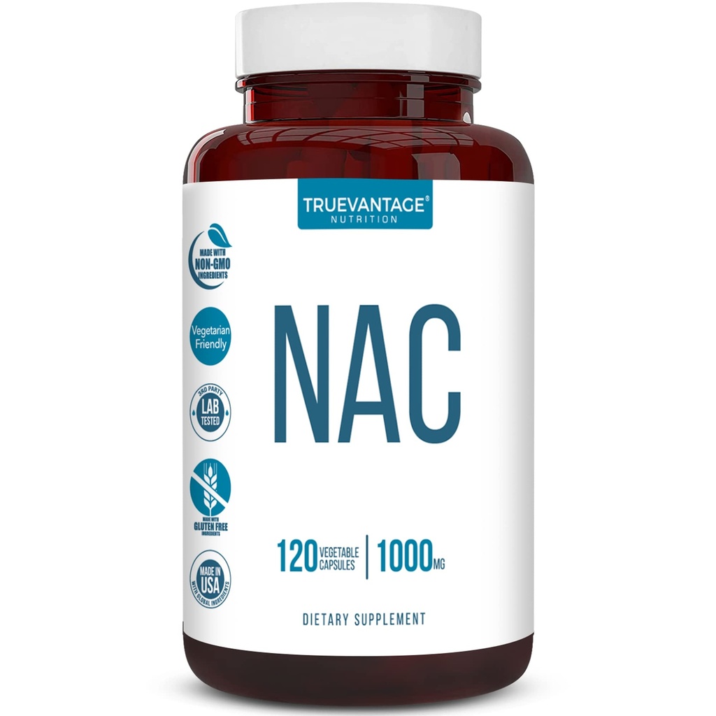 NAC Supplement (N-Acetyl Cysteine) - 1000 mg-antioksidant støtte - fremmer lever helse og avgiftning - Boosts Lung og immun helse - Grønnsaker kapsler - 120 tel - 60 serveringer