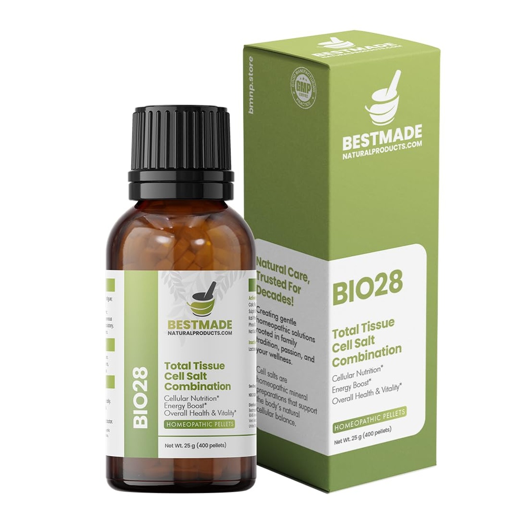 Best laget total vevscelle saltmineral kombinasjon BIO28 - hjelper kroppen absorbere og bruke næringsstoffer, øker energinivåene, bidrar til å forbedre søvnmønster, generell helse og vitalitet, 350 pellets