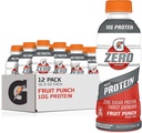 Gatorade Zero Med Protein, 10g Whey Protein Isolate, Null Sukker, Elektrolytter, Frukt Punch, 16,9 Fl Oz, 12 Pack