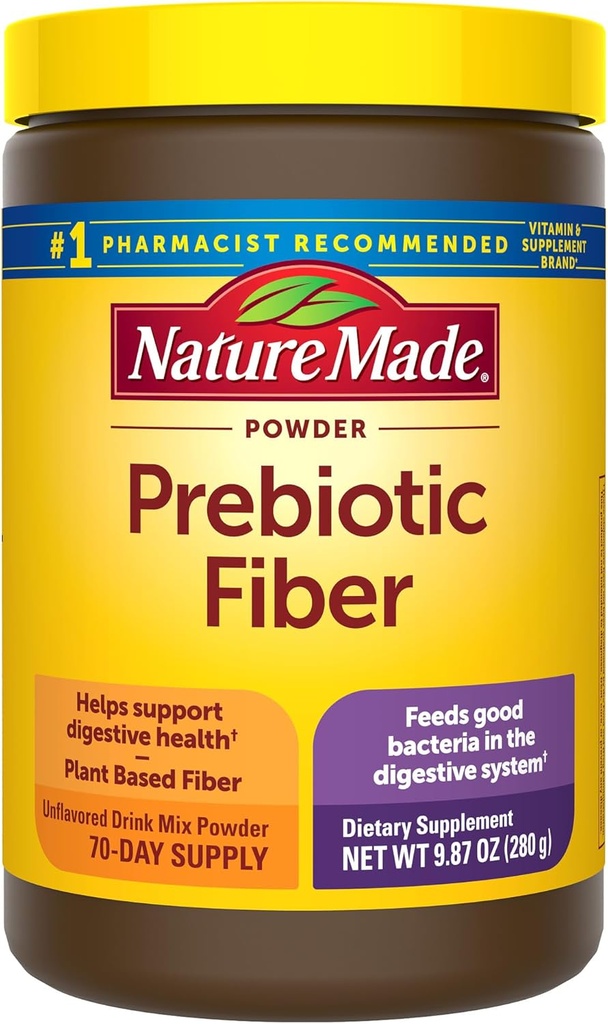 Natur laget prebiotisk fiber pulver, smak gratis og sukker gratis plante basert vegetarisk prebiotiske fiber drikk blanding for digestive system støtte, 9,87 oz, 70 dagers levering