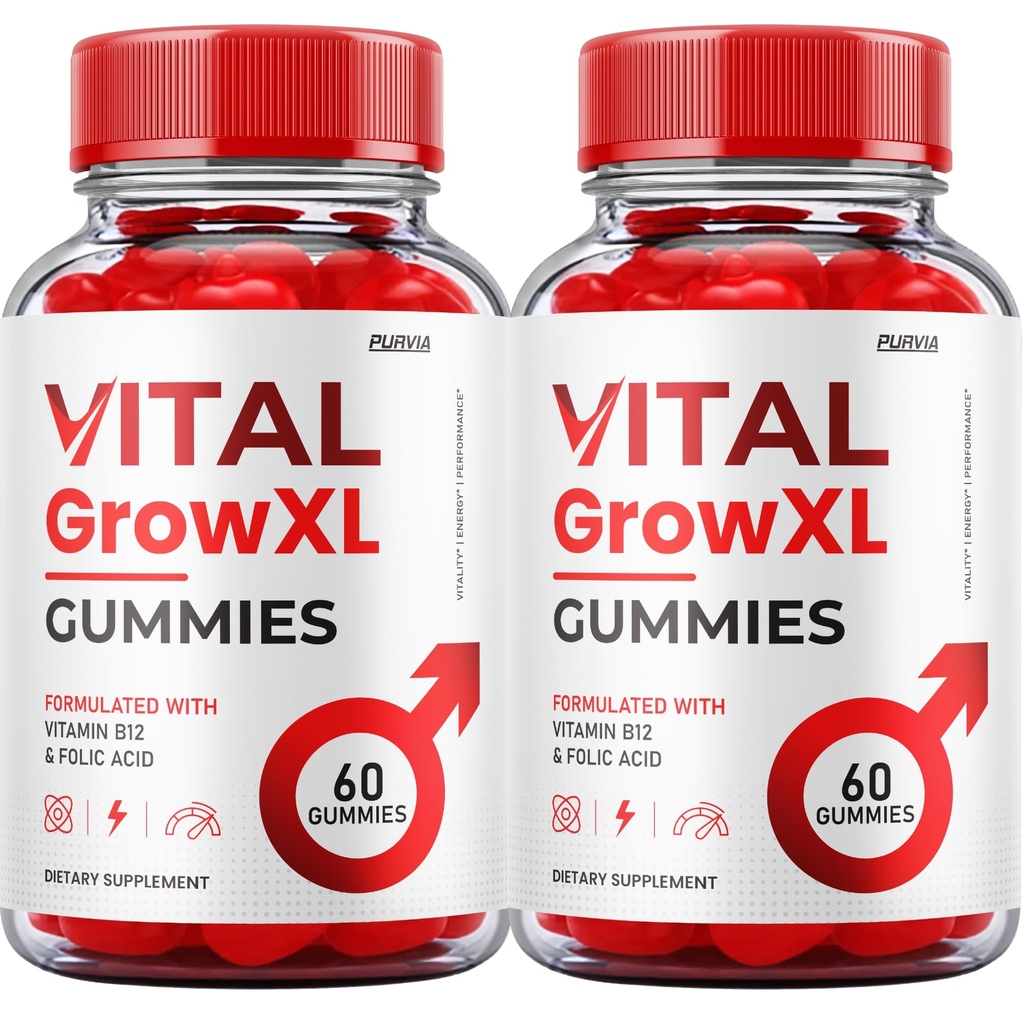 (2 Pack) Vital Grow XL Gummies - Offisiell formel - Vial Grow XL Advanced Strength Formula, Vital Grow XL Anmeldelser, Total Helse Støtte 1000mg Maks styrke wellness Supplement (120 Gummies)