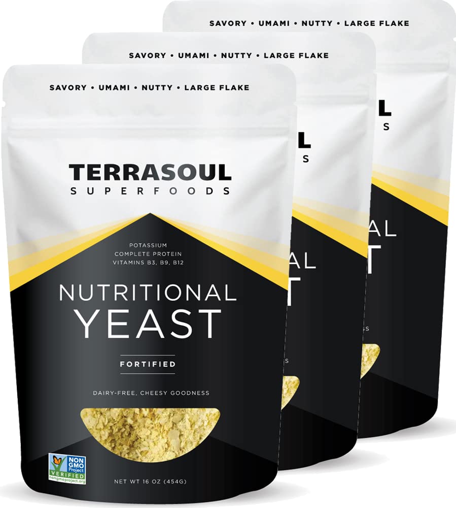 Terrasoul Superfoods Premium Ernæringsmiddel Yeast Flakes, 3 Lbs (Pack of 3), Forsterket, Savory Superfood for Vegan Cheese, Sesonging og Plantebasert Protein Boost