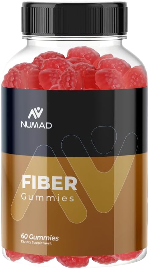 NUMAD Gummies Fiber Aids Digestion, Sunn Bowel Bevegelser 60 Gummies Digestive Helse, støtter regelmessig sunn Digestion Naturlig Jordbær Flavour