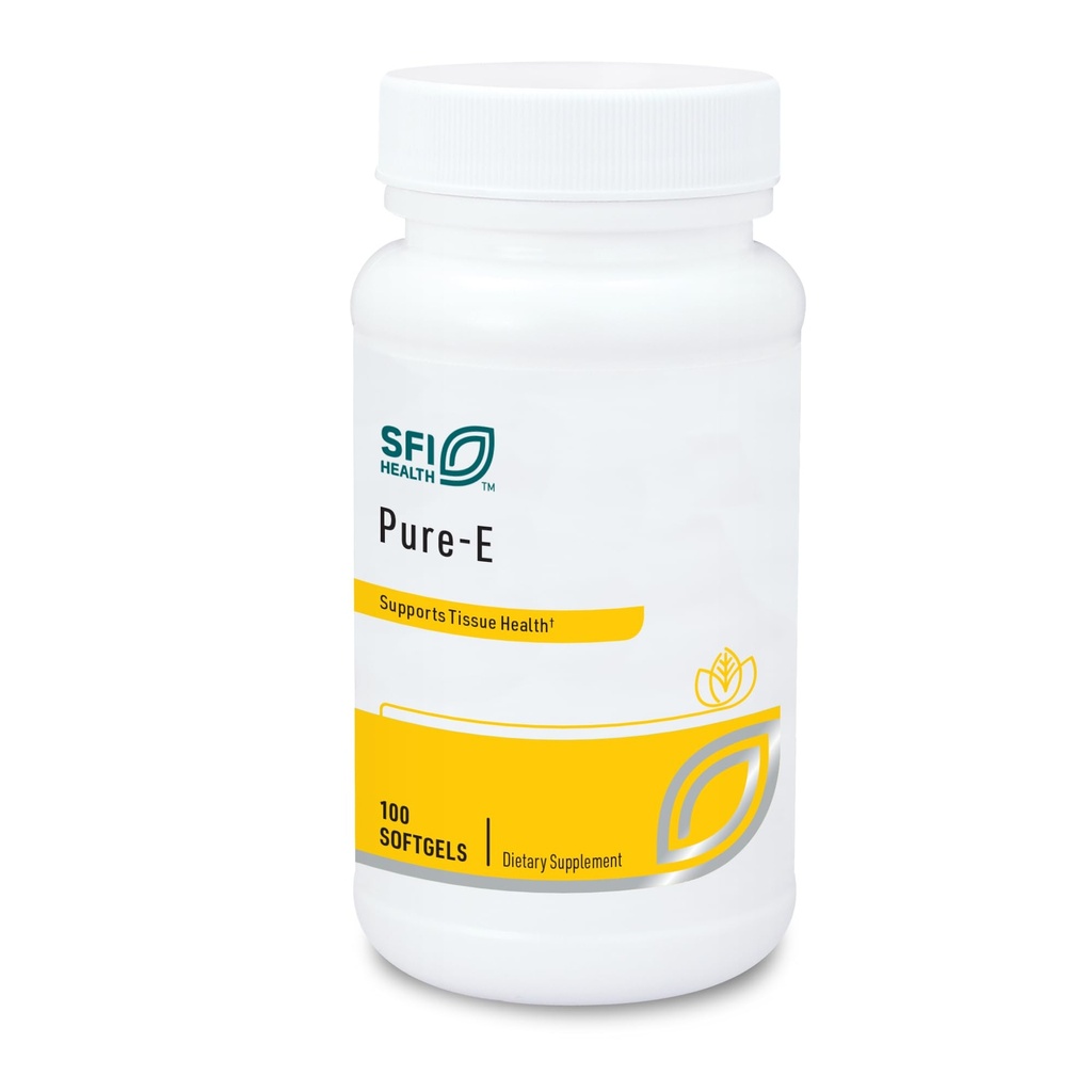 Klaire Labs SFI Helse Pure-E - Naturlig D-Alpha & Blandet Tocopherols Høy i Gamma Tokopherol (100 Softgels)