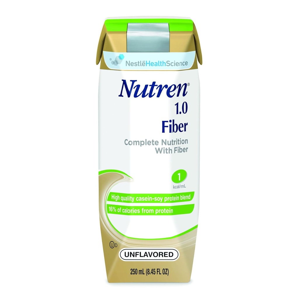 Nutren® 1.0 Fiber - Unflavored - Kalorier 250 / 250 ml emballasje 250 ml Tetra Prisma - Case of 24