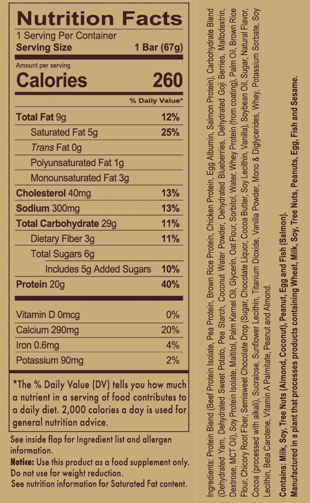 REDCON1 MRE Bar, Sjokolade Chip Cookie Dough, 20g Hele mat Protein Bar med MCT olje - lett å Digest, Delicious måltid erstatningsbar - Når som helst Protein Snack, Post eller Pre Workout Bars (4 Bars)