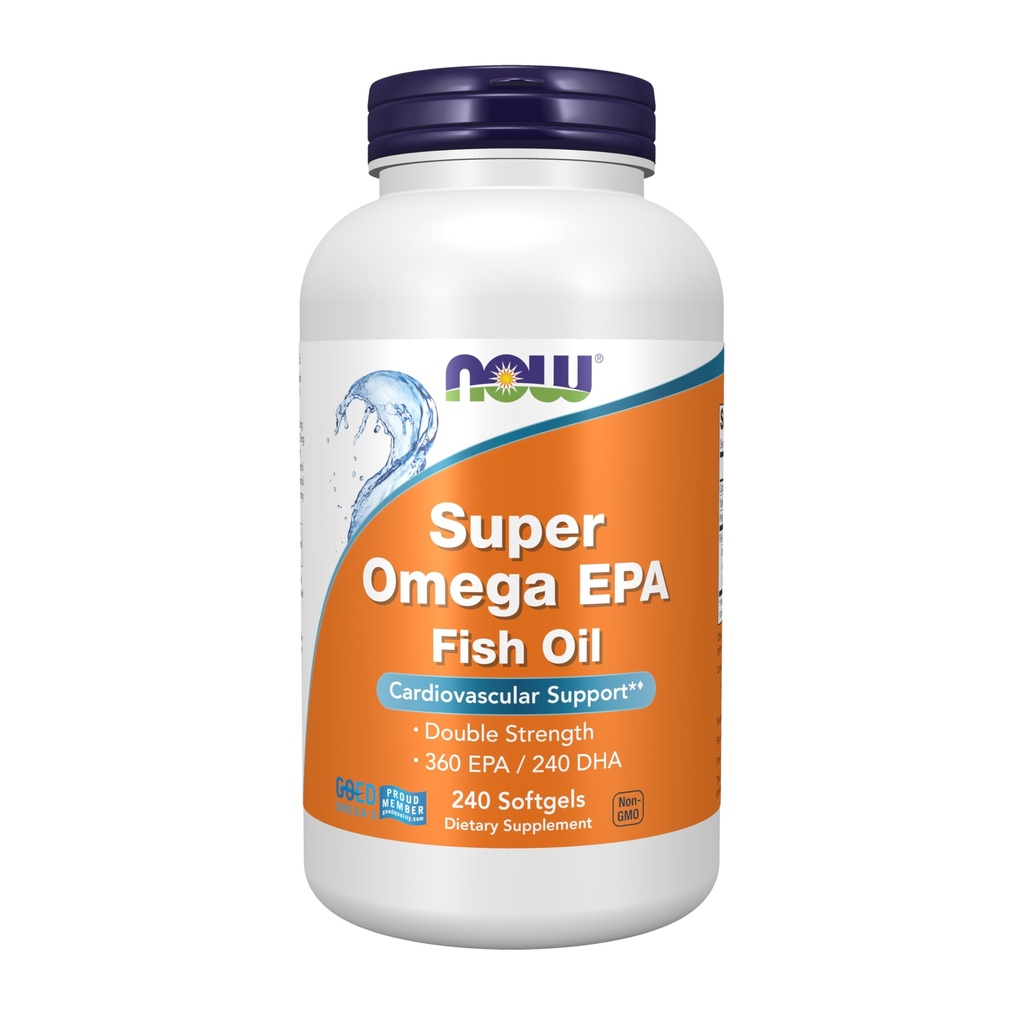 NU Mattilskudd, Super Omega EPA, 360 EPA / 240 DHA, Molekylært destillert, Cardiovaskulær støtte*, 240 Softgels