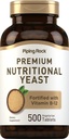 Piping Rock ernæringsmessig Yeast Tabletter | 500 piller | Forsterket med vitamin B12 kompleks | Ikke-GMO Supplement