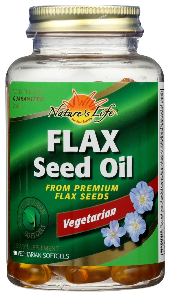 Naturens liv 100% vegetarisk Flax Seed Oil Softgels
