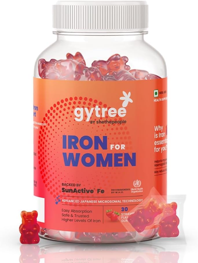 Gy.Tree Iron Gummies for kvinner, SunActive Fe Formula, 30 greve, Graviditet trygt