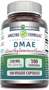 Amazing Formler DMAE Supplement | 250 Mg | Veggie Kapsler | Ikke-GMO | Glutenfri | laget i USA (1 pakke, 100 greve)