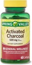 Aktivert Charcoal kosttilskudd, 520 mg, 60 greve
