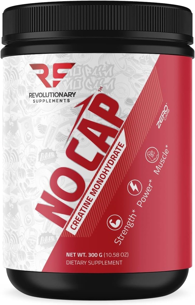 Revolusjonære kosttilskudd Ingen Cap Kreatin Monohydrat pulver - 5mg per Scoop, 60 serveringer - Uslavored, forbedre muskelvekst, økt ytelse - 100% ren, trygg og effektiv