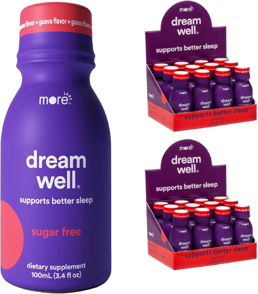 Mer Labs Drømmebrønn, 5MG Melatonin Holistisk Sleep Drink Løsning, Ikke-Habit Forming Med 5HTP, Lemon Balm, Jujube Seed, Glycine (Pack of 24)
