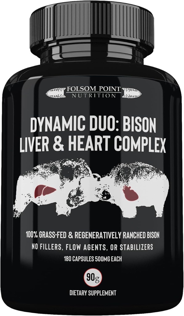 Dynamisk Duo: 100% Grass-Fed Bison Liver & Heart Complex