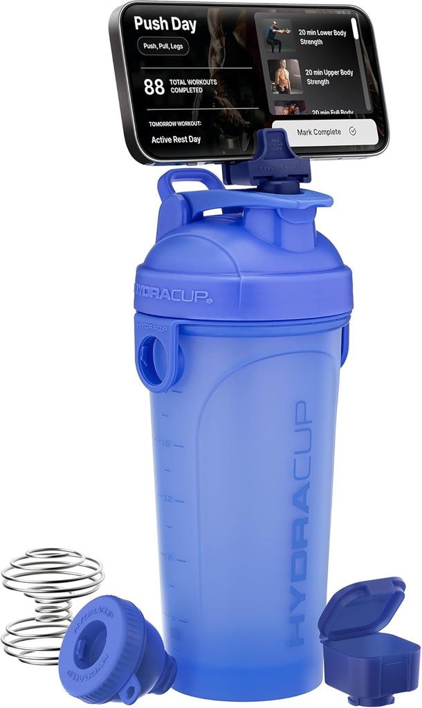 Hydra Cup JailBreak Flaske (1st Generation) - Gratis Shaker | Bruk som Tripod å se og registrere innhold | Blander Shakes Shakes | Inkluderer Phone Clip, Pill Container, Funnel, Shaker flaske og dobbeltblandere