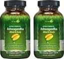 Irwin Naturals Extra Styrke Ashwagandha - 60 Flytende Soft-Gels - Hjelper Øke Fysisk & Mental ytelse - med Tumeric & Melke Thistle - 60 Services