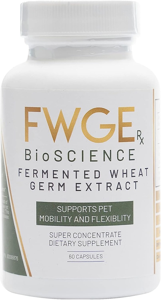Spermidine Kjæledyr Felles Helse Premium Fermentert Wheat Germ ekstrakt, Mobilitet, Fleksibilitet, Cellular Helse, Ikke-GMO, Glutenfri, Sukkerfri, Vegan, Naturlig, 1 flaske 60 Kapsler