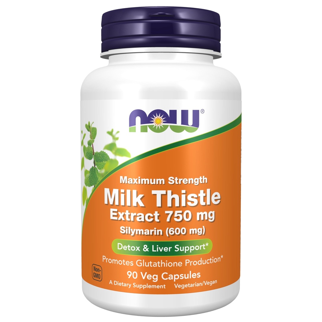 Nå Foods Melk Thistle Extract 750 mg Silymarin (600 mg), maksimal styrke - 90 Veg Kapsler