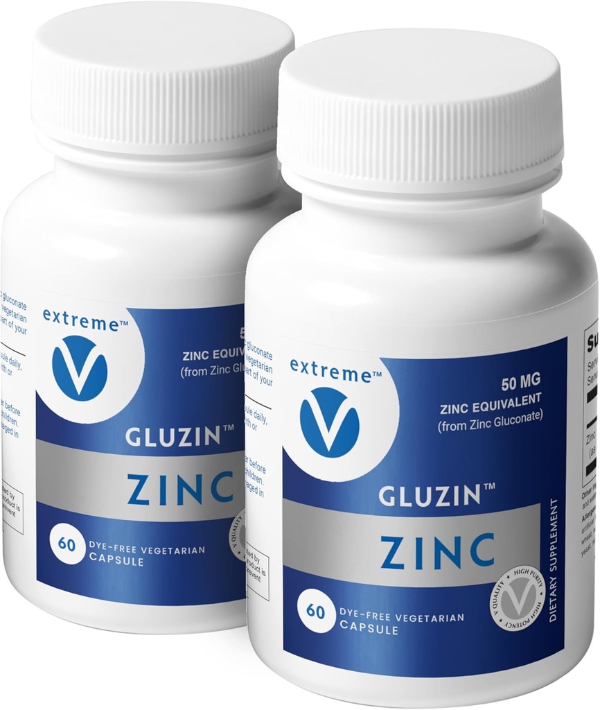 ZINC MG50 - Zinc Gluconate 50 mg, (2 flasker - 120 kapsler)