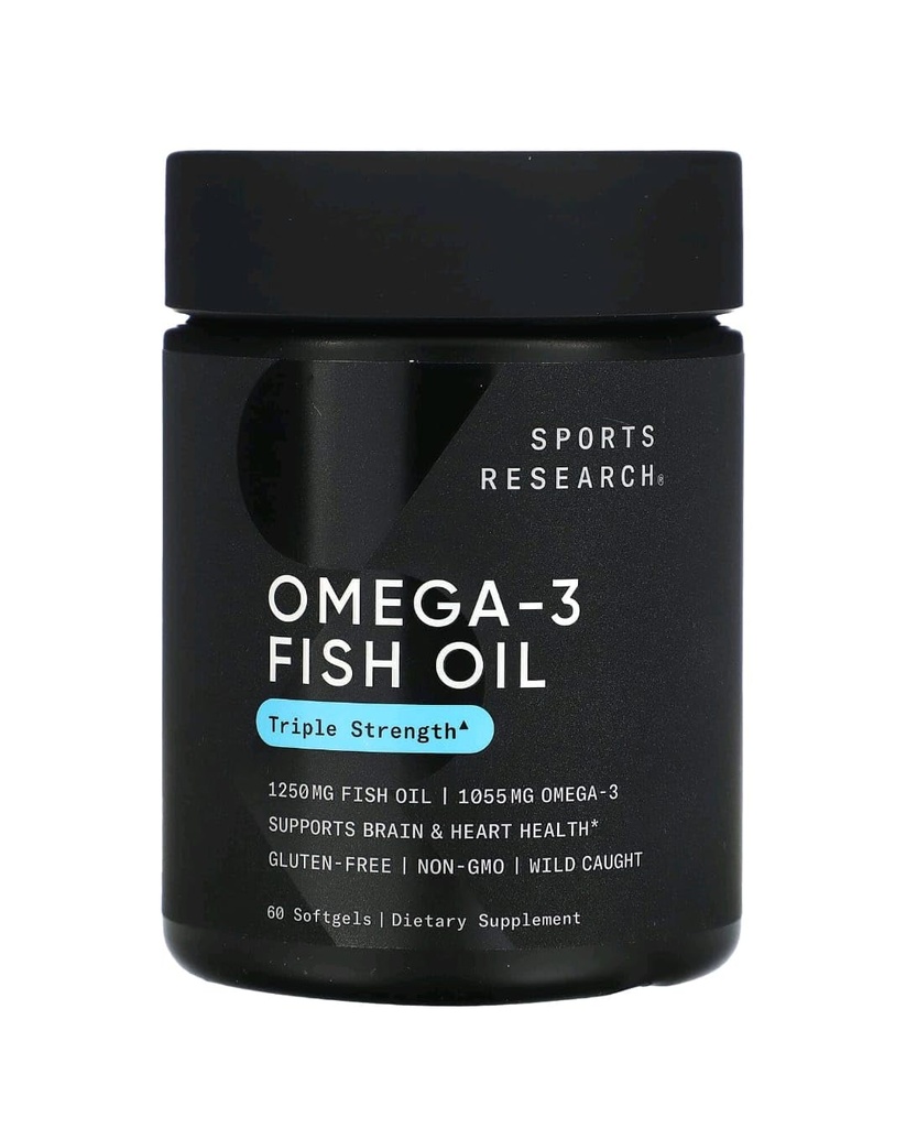 Sportsforskning Omega-3 Fish Oil, Triple Styrke, 60 Softgels