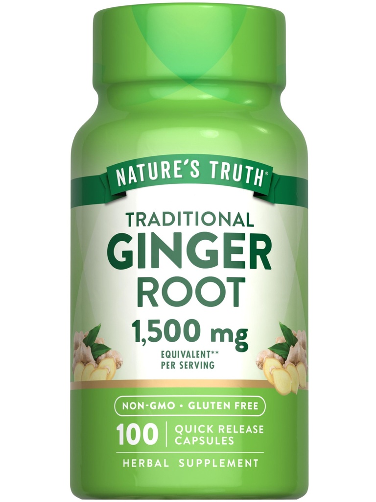 Nature's Truth Ginger Root Capsules | 100 Count | from Ginger Root Extract | Non-GMO and Gluten Free Supplement