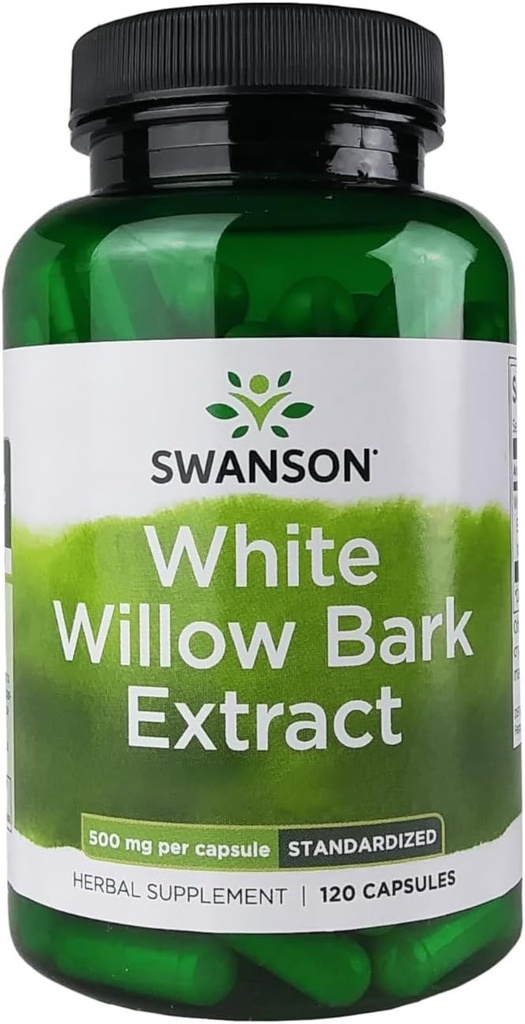 Swanson White Willow Bark Extract - fremmer felles støtte og muskel relief - standardisert til 15% salicin - naturlig kosttilskudd med ingen mage irritation - (120 kapsler, 500 mg hver)