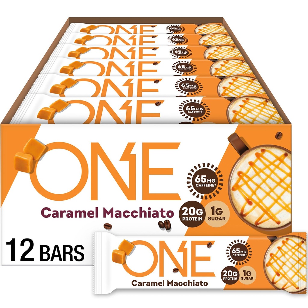 En kaffebutikk koffeinert proteinbarer, karamel Macchiato, glutenfri med 20g protein og 65 mg koffein energi, trille stifter, 2,12 oz (12 greve), emballasje May Vary