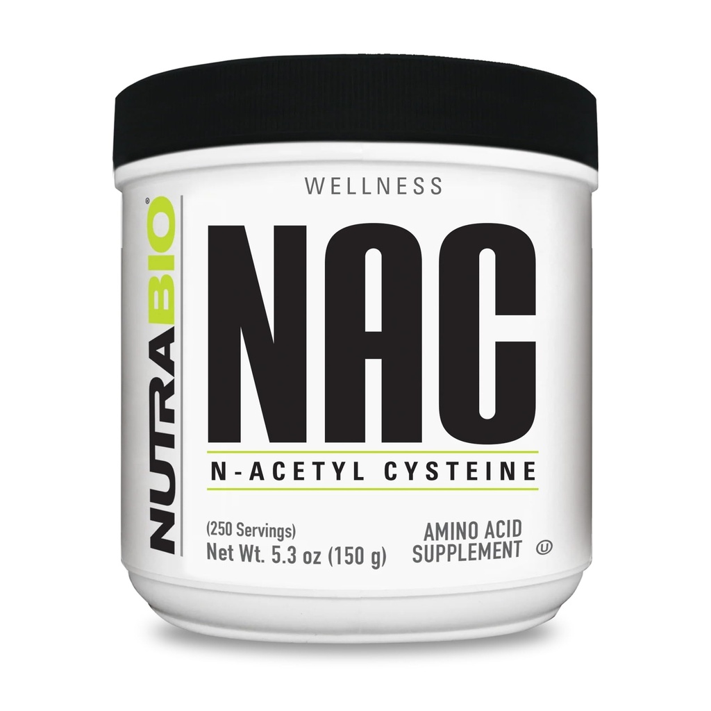 NutraBio N-Acetyl Cysteine Supplement (NAC) - 150 gram pulver, 600 mg servering - kraftig anti-oksydant - immunstøtte - Ingen fyllstoffer - ikke-GMO - Glutenfri