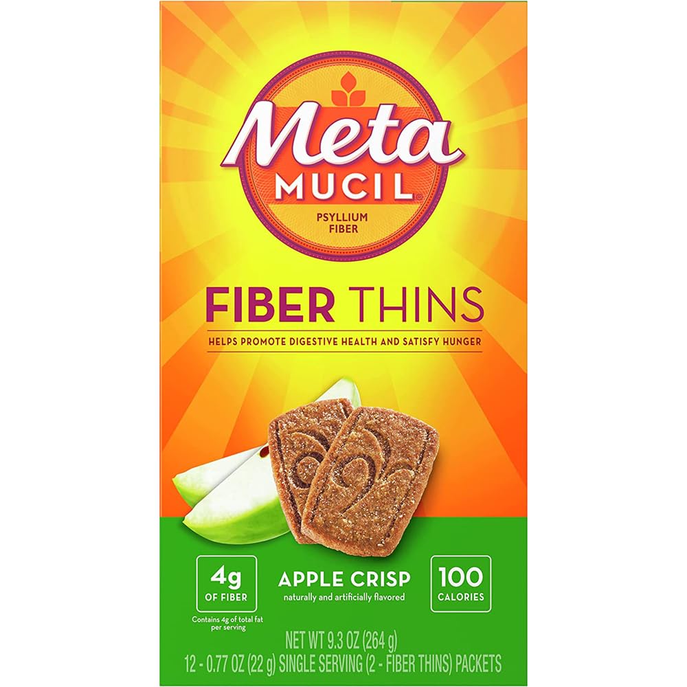 Metamucil MultiGrain Fiber Wafers Apple Crisp - 12 ct, Pakke med 2