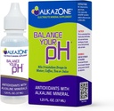 Alkazone Balanse Din pH, Antioksidanter Alkaline Mineral Drops, Enkelt 1.25 Oz Pack, Bærbar, Gir 10 Galloner av alkalisk, antioksidant Vann, Uflavorert, pH Balance, Hydration