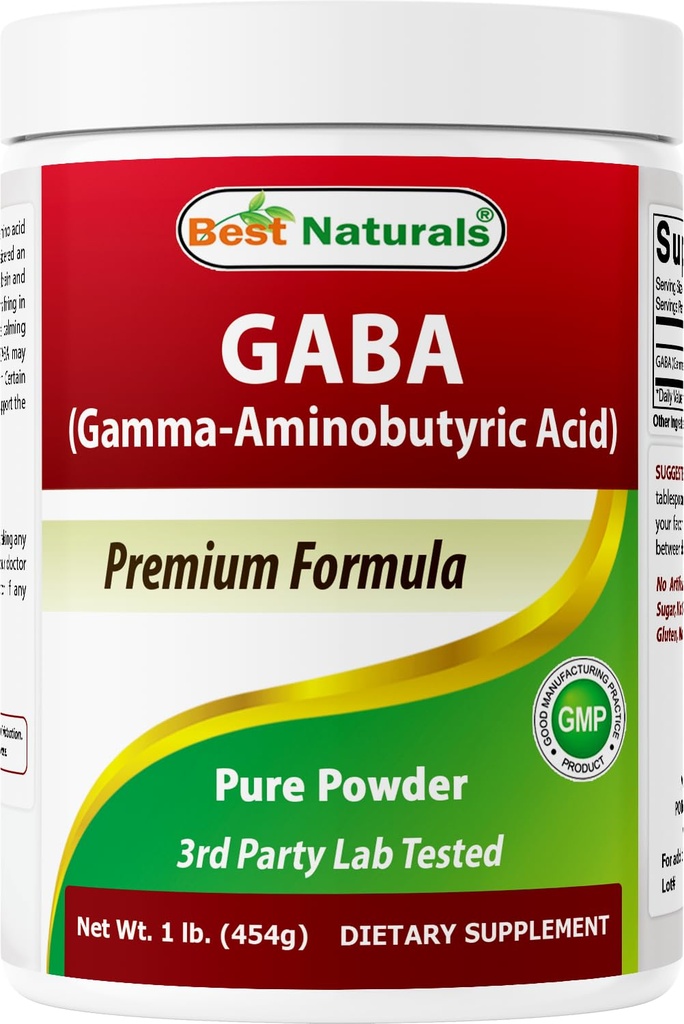 Beste Naturals GABA (Gamma Aminobutyric Acid) Rent pulver 1 pund