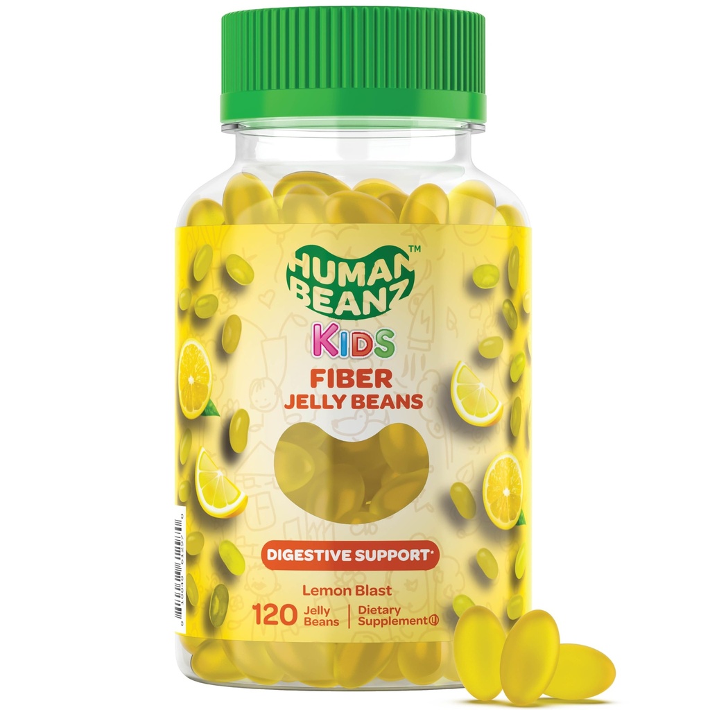 Fiber Jelly Bean Gummies for barn, Fiber Kosttilskudd for Digestive Helse, Vegetarisk Fiber Gummy 120 Jellybeans