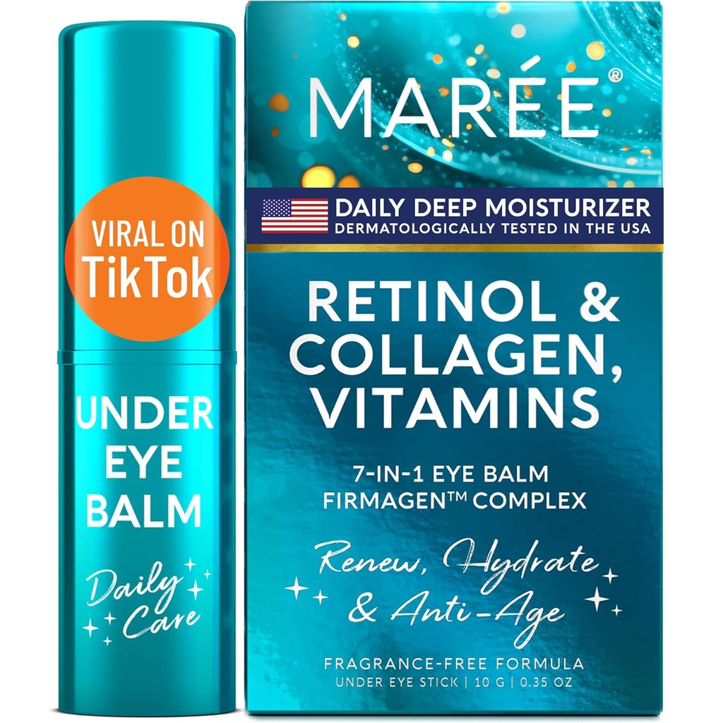 MAREE Under Øye Balm Stick med Retinol & Ceramide Complex - Facial Moisturizer for mørke sirkler og krusninger - Under Øye Brightener Stick, Anti Wrinkle Hydrating Face Skincare