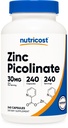 Nutricost Sink Picolinat 30 mg, 240 kapsler - Glutenfri og ikke-GMO