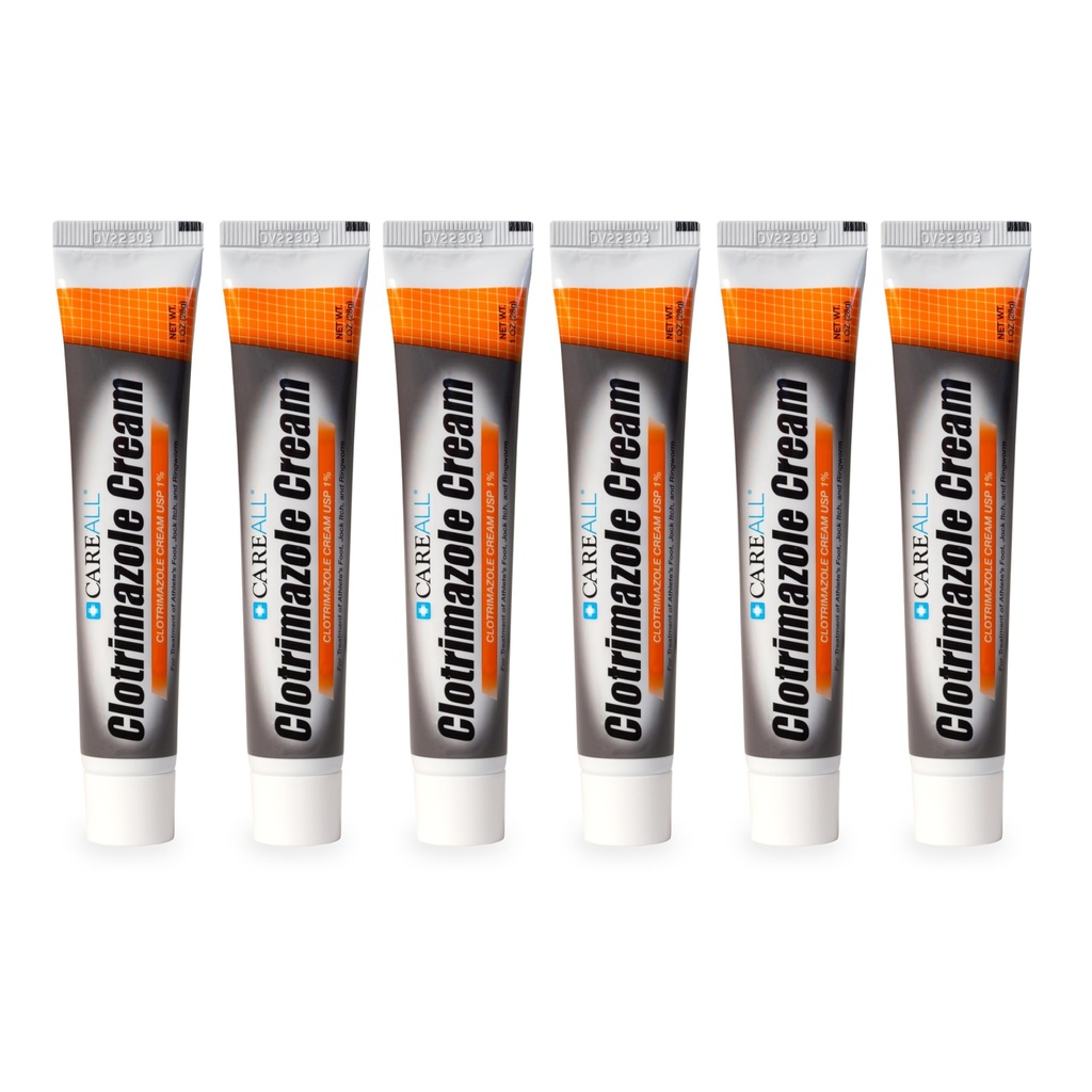 CareAll Clotrimazol Antifungal Krem 1% USP 1.0 oz. (6 pakke), Cures Mest Atlete Fot, Jock Itch og Ringorm, Sotter og lindrer kløe, brenning og brakking fra disse forholdene