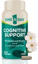 En dag Kognitivt kosttilskudd - Brain Supplement for å støtte kognitiv ytelse for menn og kvinner med Bacopa. Også inkluderer Rhodiola, & Holy Basil, 30 kapsler (Packing May Vary)