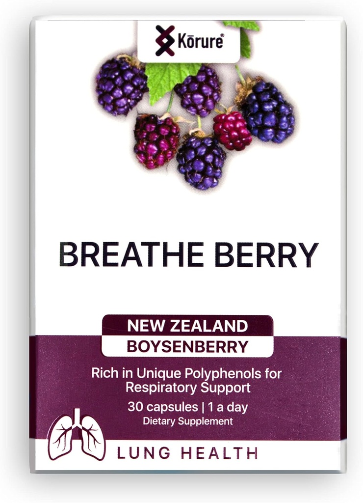 Pust Berry Boysenberry Naturlig sunne lunger Supplement, støtter bryst kongestasjon, Mucus og øker generelt pustende velvære sunne lunger Supplement