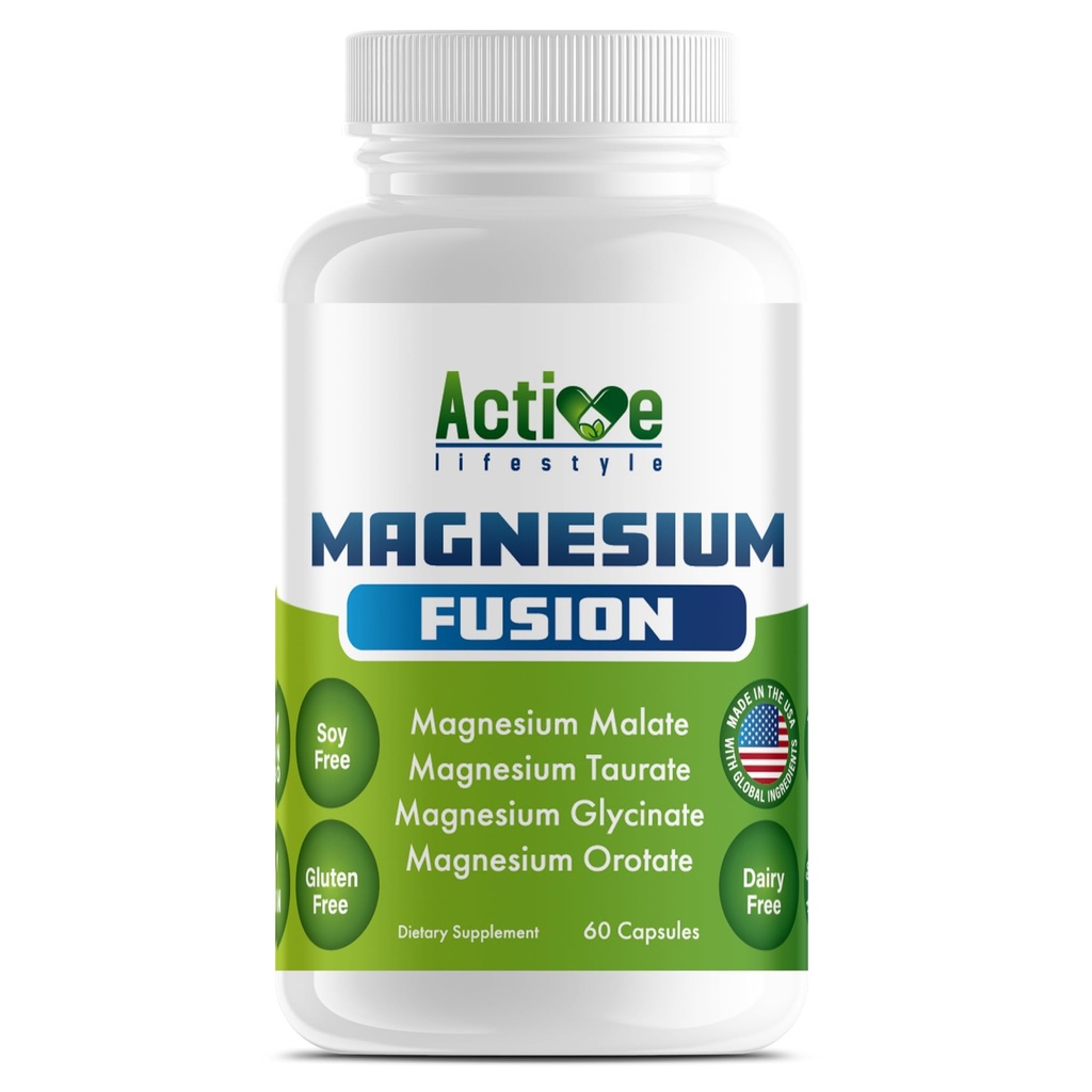 Active Livsstil 4X Magnesium Supplement, Magnesium Glutonat, Taurate, Malate, Orotate Complex, Rolig søvn, GMO Free, Glutenfri, Soya Free, Dairy Free, Lab testet, laget i USA