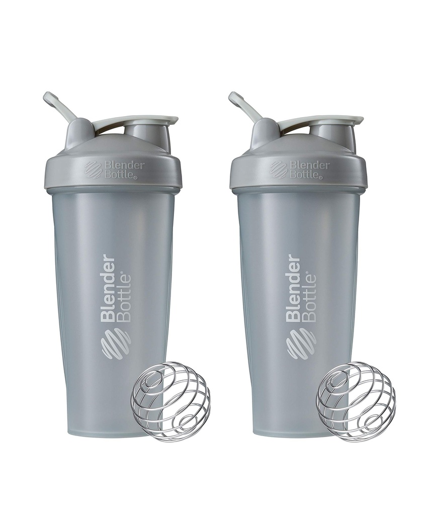 BlenderBottle Classic Shaker Flaske Perfekt til proteinshake og pre trening, 28-Ounce (2 pakke), Pebble Grey