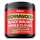 Satoomi 5 i 1 Wormwood Capsules Supplement - Ekstrahert fra Black Walnut, hele klover, Turmeric og Berberine HCl - Immunsystem & Digestion Helse - 60 Kapsler