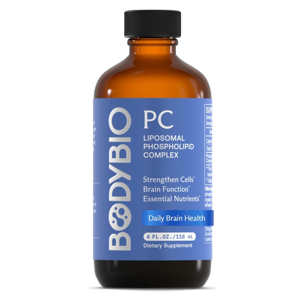 BodyBio PC - Fosfatidylkolin for hjernens helse, mental klarhet, kognitiv funksjon, Cellular Repair & sunn aldring, Fosfolipid Complex Supplement for Gentle Daily Detox