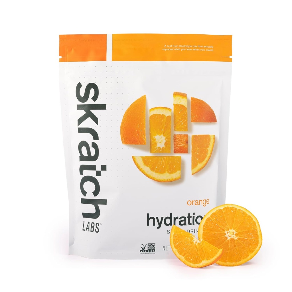 Skratch Labs Hydration Powder | Sportsdrikk Blande | Elektrolyser pulver for trening, utholdenhet og ytelse | Orange | 20 Servings | Ikke-GMO, Vegan, Kosher