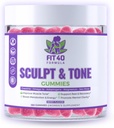 Sculpt & Tone Gummies for kvinner 40+ Kreatin, Magnesium, Tart Cherry & Sea Moss | Peri-Menopause Støtte, Energi & Post‐ Workout Recovery | 150 Vegan Gummies