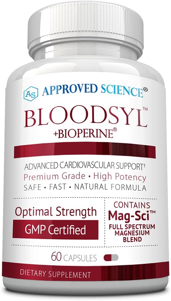 Godkjent Science Bloodsyl - Støtter blodflyt - Hawthorn Berry, Magnesium, BioPerine - Vegan - 60 Kapsler - Pakke med 1